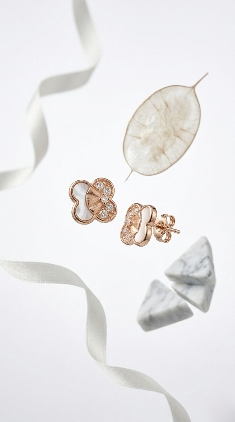 Solenne Clover Studs | 925 Sterling Silver