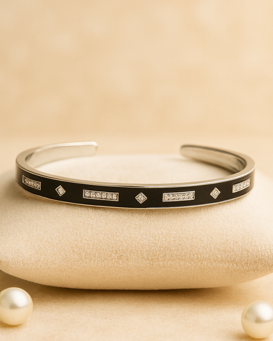 Midnight Spark Cuff Kada Sterling Silver