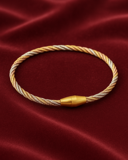 Horizon Twist Tri Toned Bracelet Sterling Silver