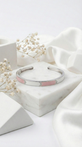 Arielle Blush Inlay Cuff  | 925 Sterling Silver