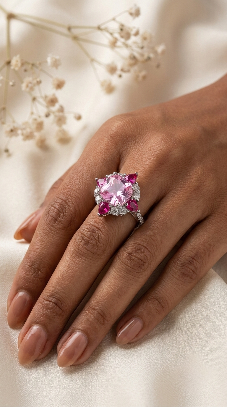 Rosé Marquis Crown Ring | 925 Sterling Silver