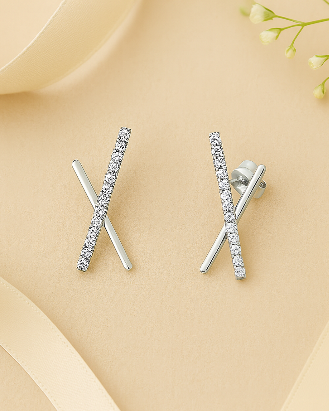 Zenith Cross Bar Earrings - Demi Fine