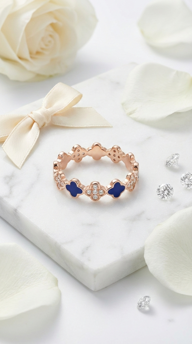 Azura Clover Band Ring | 925 Sterling Silver