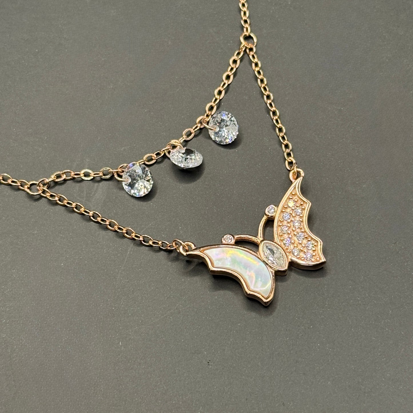 Butterfly Charm Layered Necklace