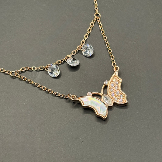 Butterfly Charm Layered Necklace