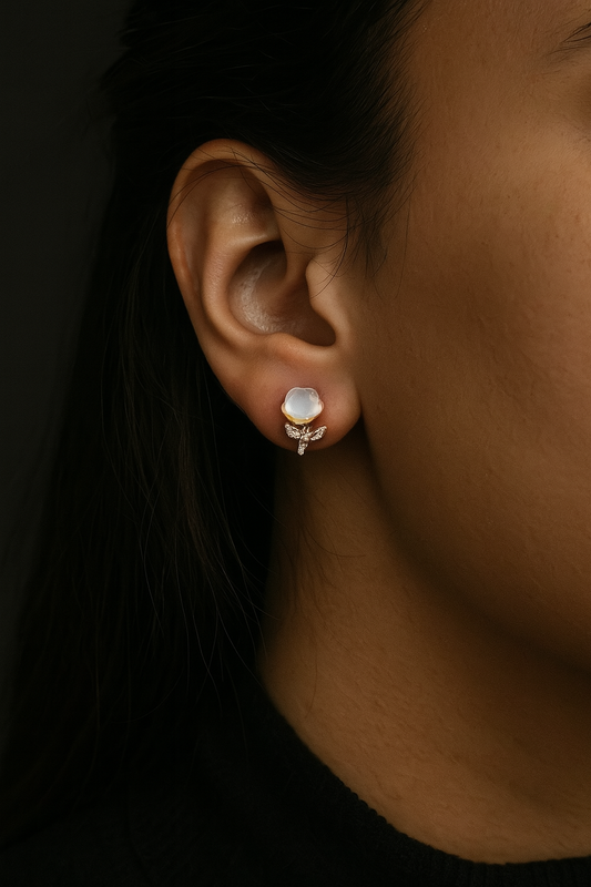 Rose Bloom Studs Earrings