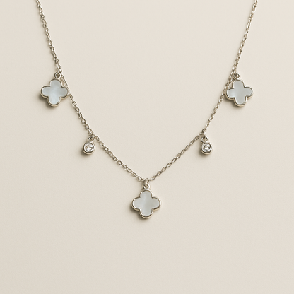 Clover Charm Sterling Silver Necklace