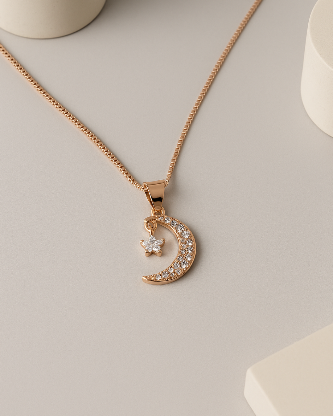 Stellar Moon & Star Necklace Sterling Silver