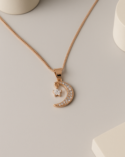 Stellar Moon & Star Necklace Sterling Silver