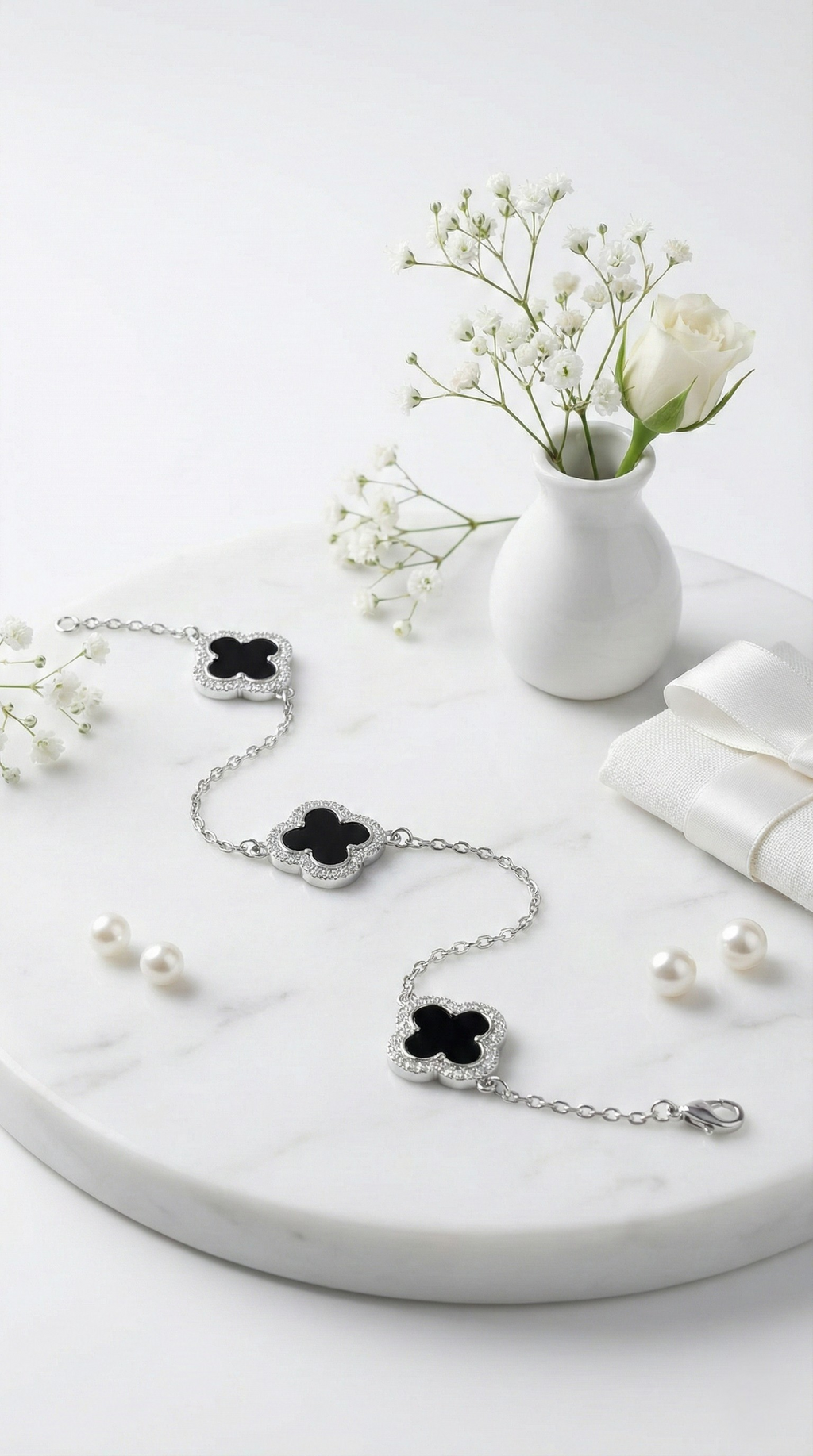 Noir Clover Bracelet | 925 Sterling Silver