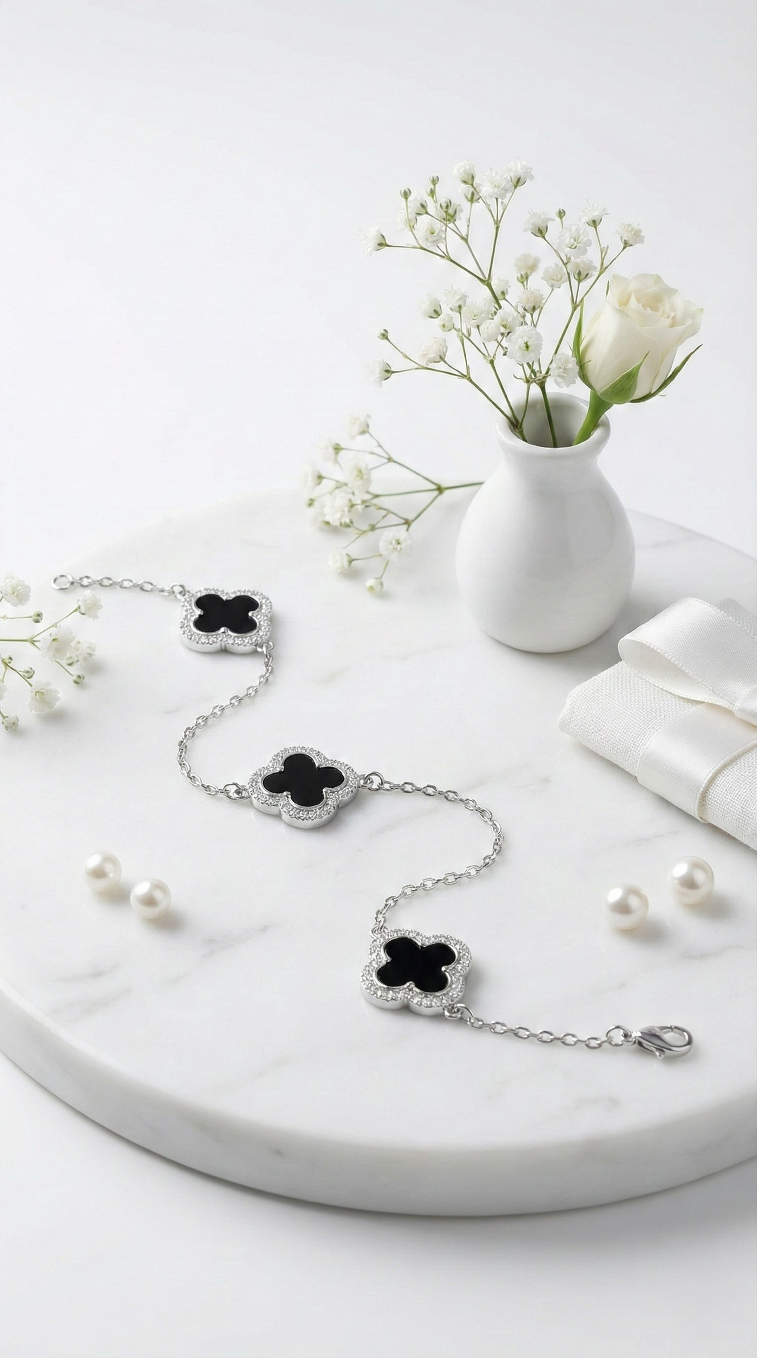 Noir Clover Bracelet | 925 Sterling Silver