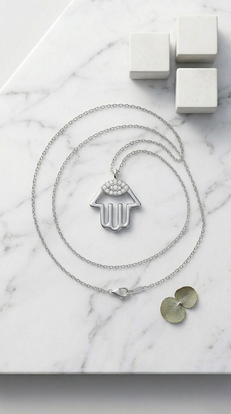 Aurelle Hamsa Pendant | 925 Sterling Silver