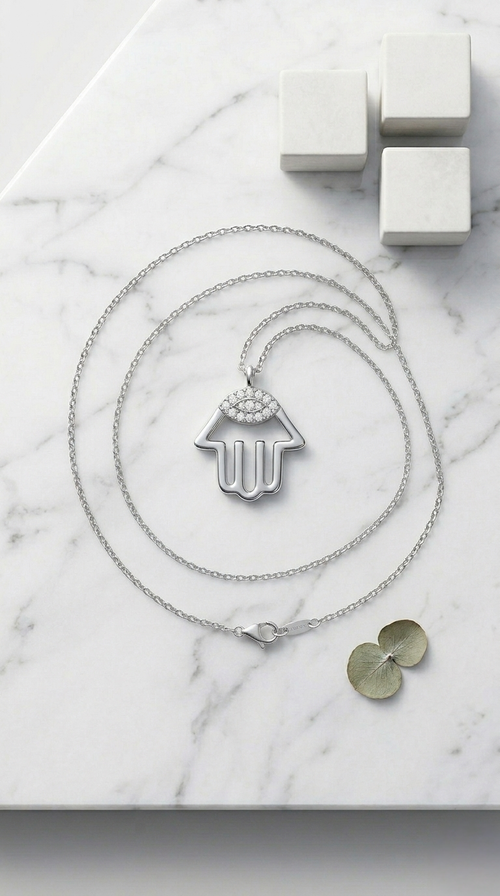 Aurelle Hamsa Pendant | 925 Sterling Silver