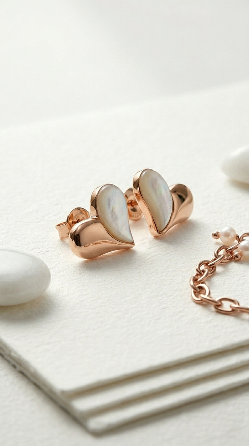 Aeris Heart Stud Earrings | 925 Sterling Silver