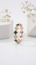 Aveline Green Clover Ring | 925 Sterling Silver