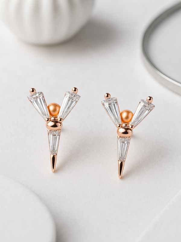 The Lumière V Studs | 925 Sterling Silver