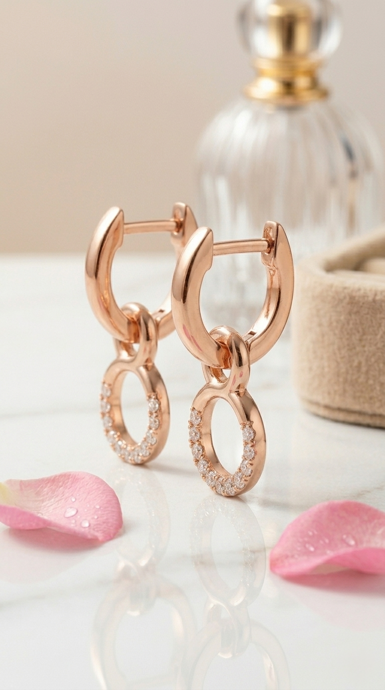 Élan Halo Drop Hoops | 925 Sterling Silver
