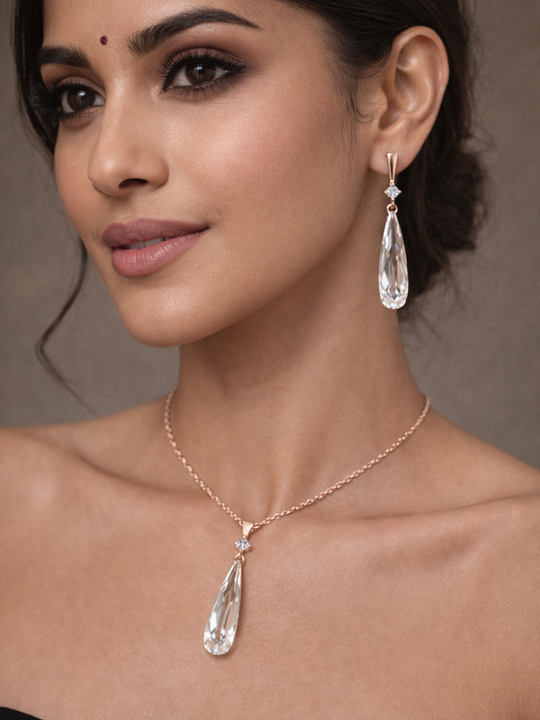 Elara Crystal Drop Set | 925 Sterling Silver
