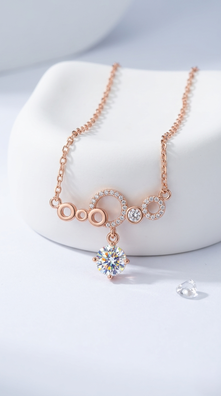 Aurelle Orbit Drop Necklace | 925 Sterling Silver