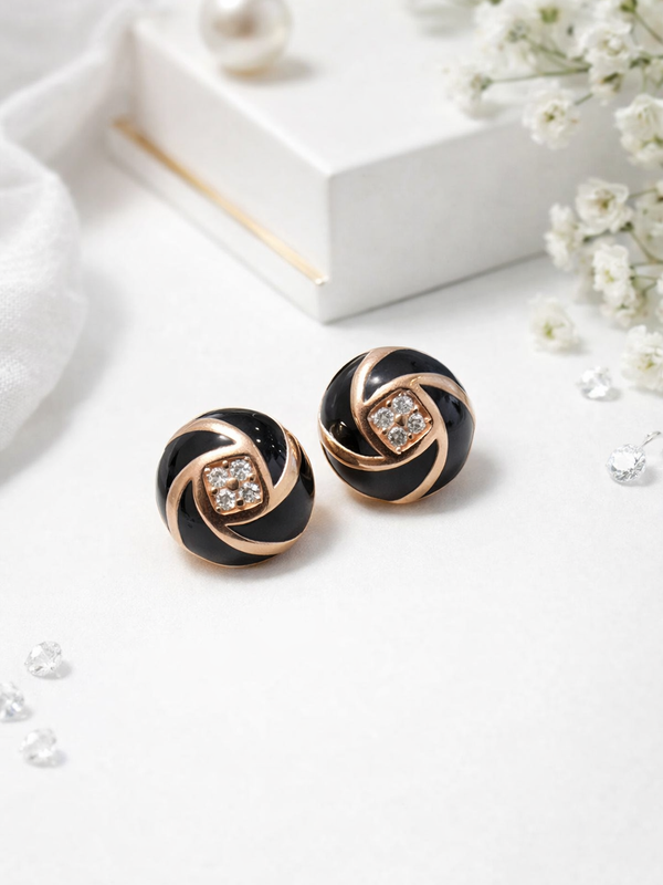 The Noir Swirl Studs | 925 Sterling Silver