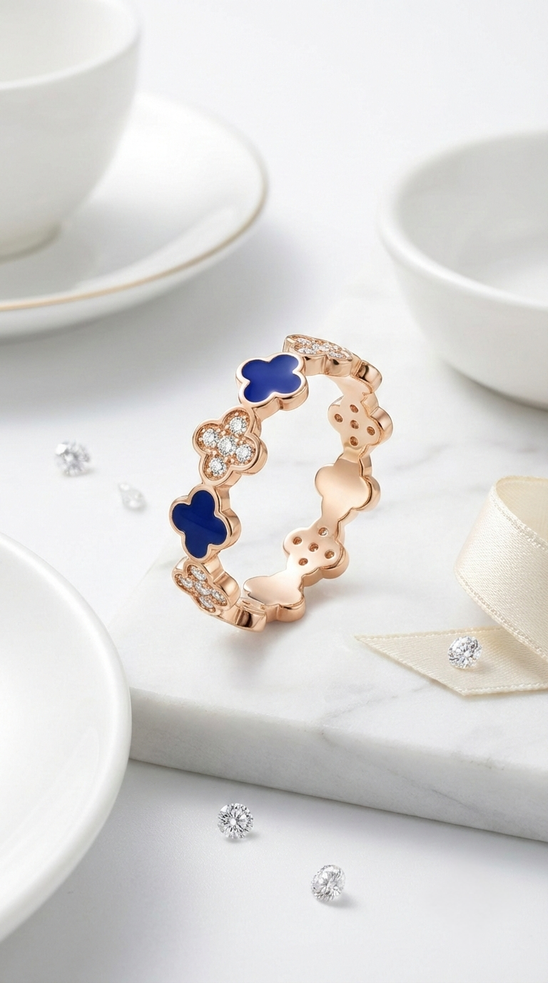 Azura Clover Band Ring | 925 Sterling Silver