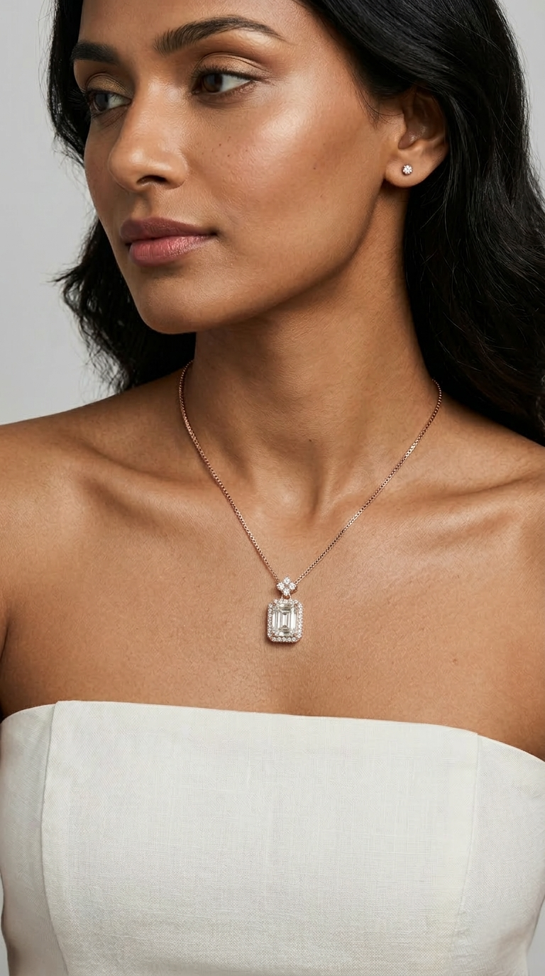 Seraphine Halo Pendant Necklace | 925 Sterling Silver