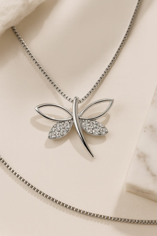 Aurelia Dragonfly Pendant Necklace | 925 Sterling Silver