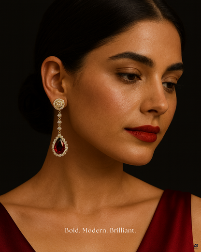 The Scarlet Statement Earrings - Sterling Silver