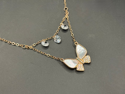 Butterfly Charm Layered Necklace