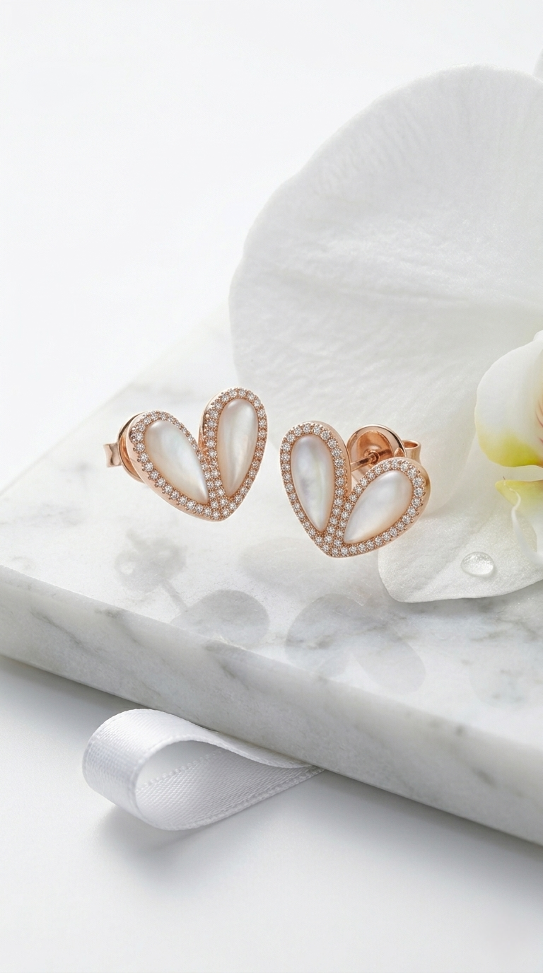 Amélie Heart Studs | 925 Sterling Silver