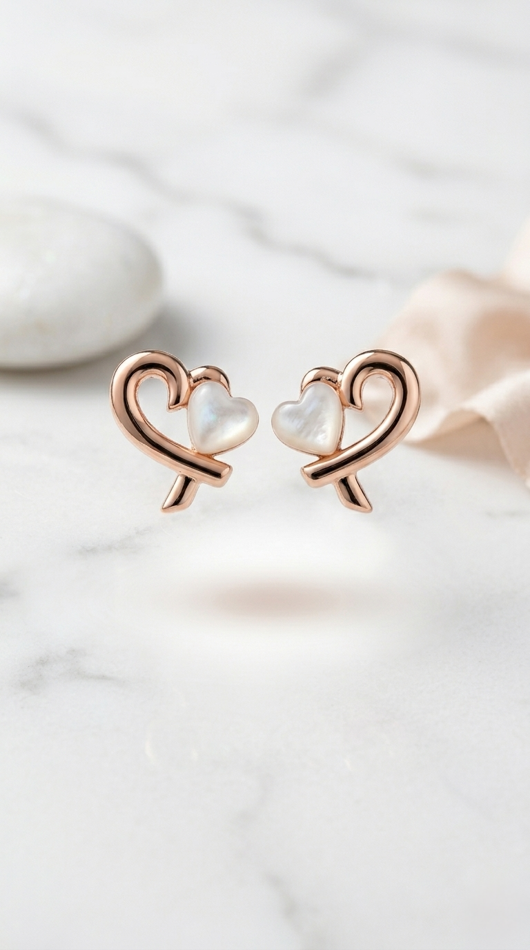 Étreinte Heart Studs | 925 Sterling Silver