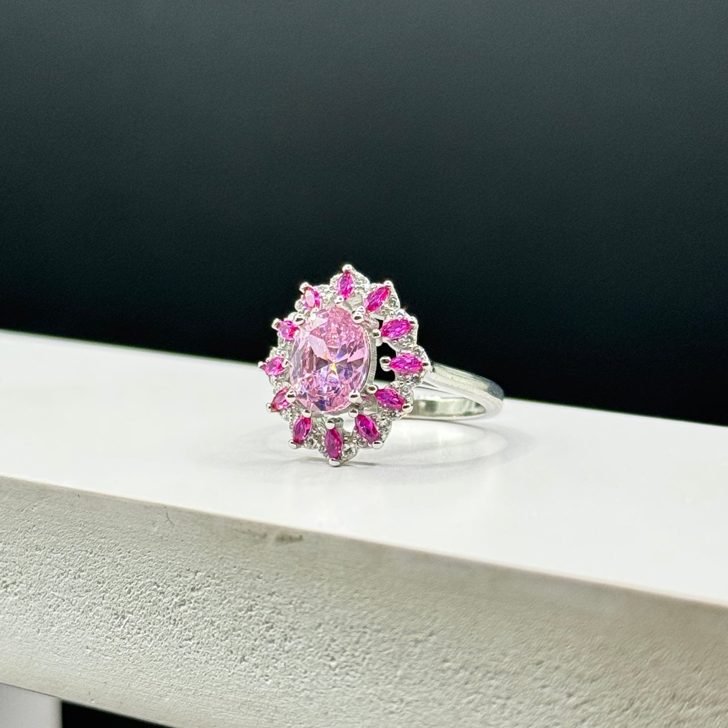 Pink Radiance Sterling Silver Ring