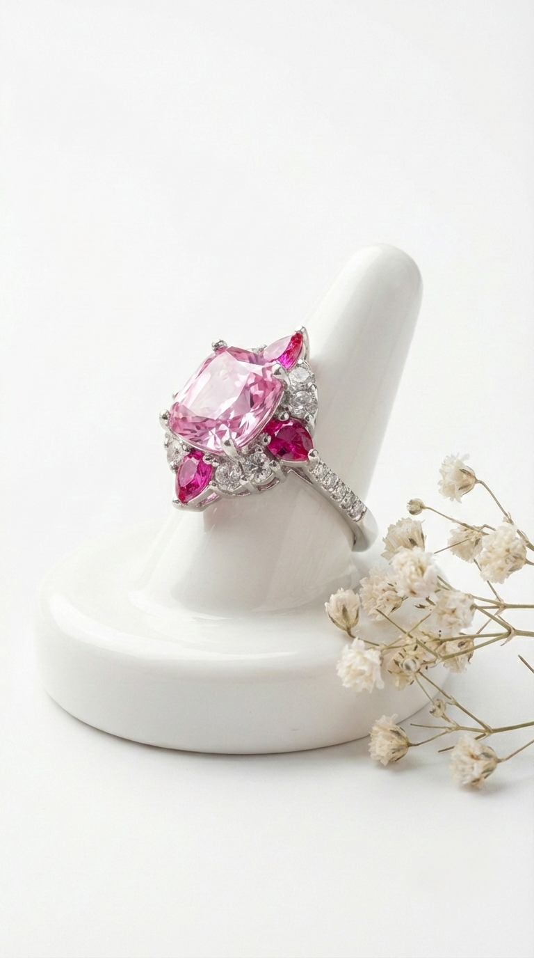 Rosé Marquis Crown Ring | 925 Sterling Silver