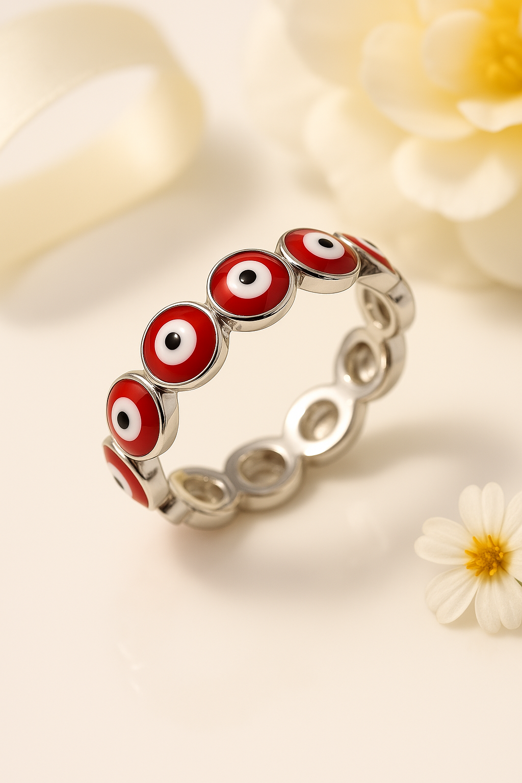 Eternal Nazar Band Ring - Sterling Silver