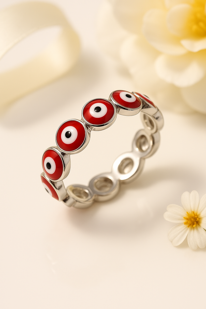 Eternal Nazar Band Ring - Sterling Silver