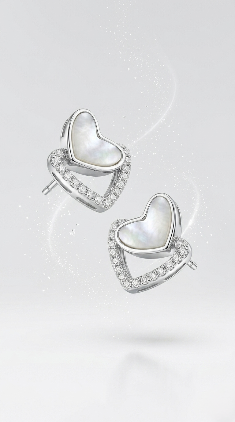 Celestia Twin Heart Studs | 925 Sterling Silver