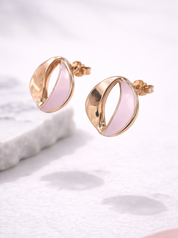 Rosé Curve Embrace Stud Earrings | 925 Sterling Silver