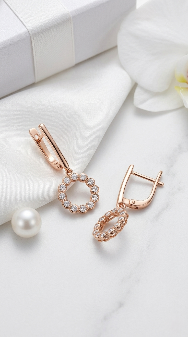 Oria Halo Drop Earrings | 925 Sterling Silver