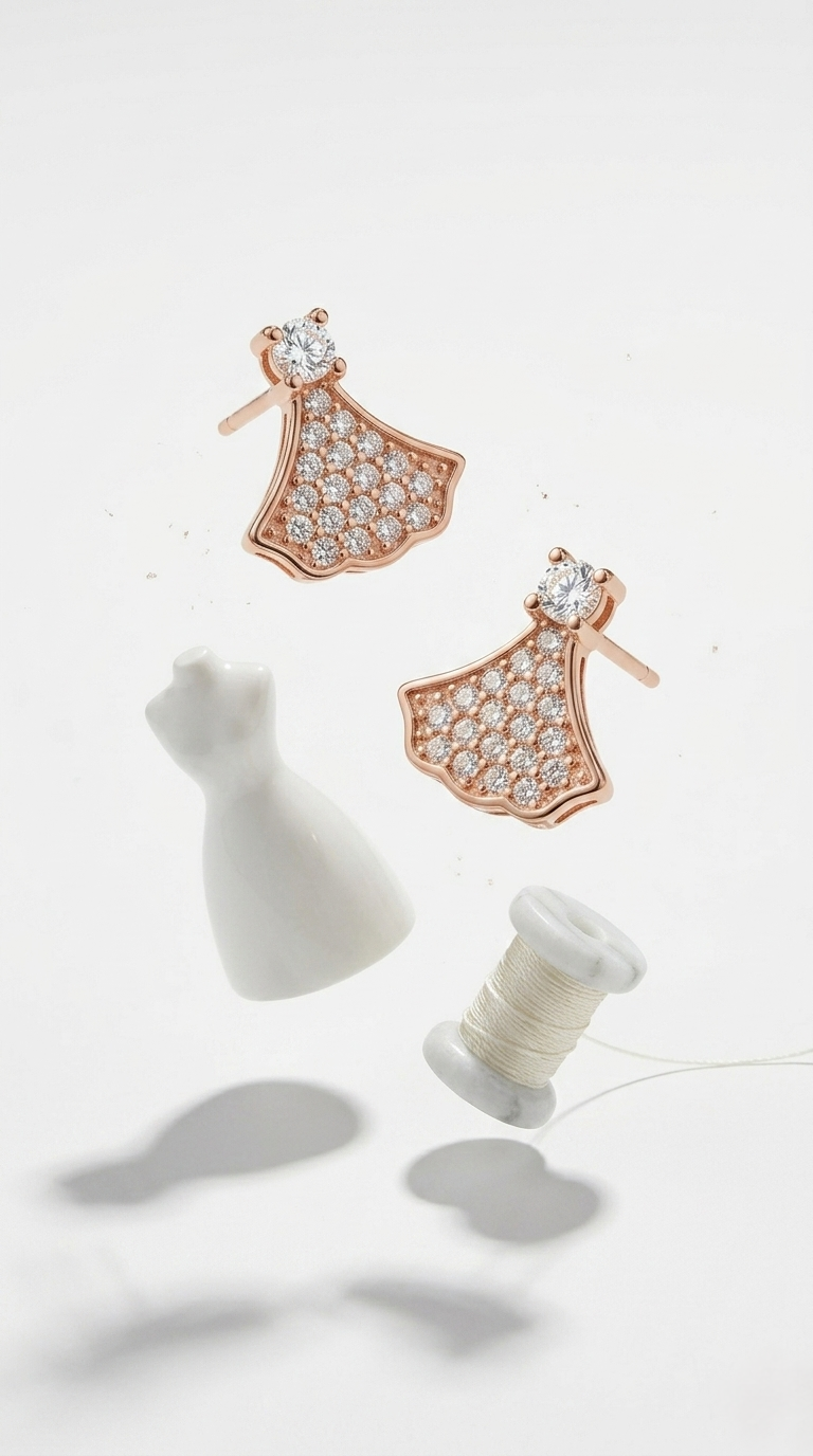 Velmira Fan Studs | 925 Sterling Silver