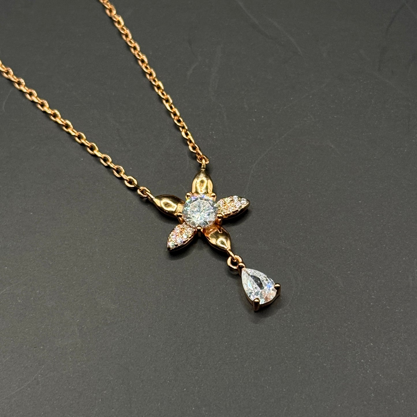 Floral Teardrop Necklace