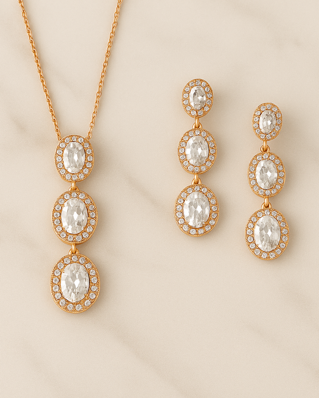 Seraphina Necklace & Earrings Set Sterling Silver