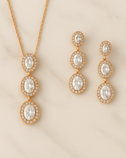 Seraphina Necklace & Earrings Set Sterling Silver