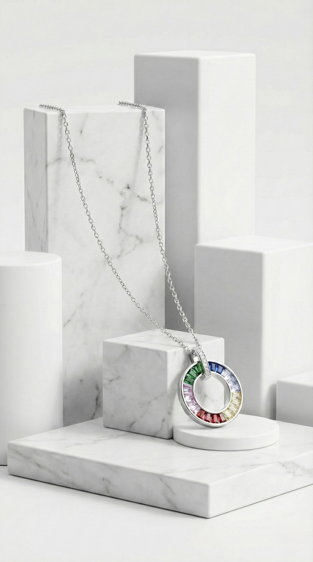 The Prism Halo Necklace | 925 Sterling Silver