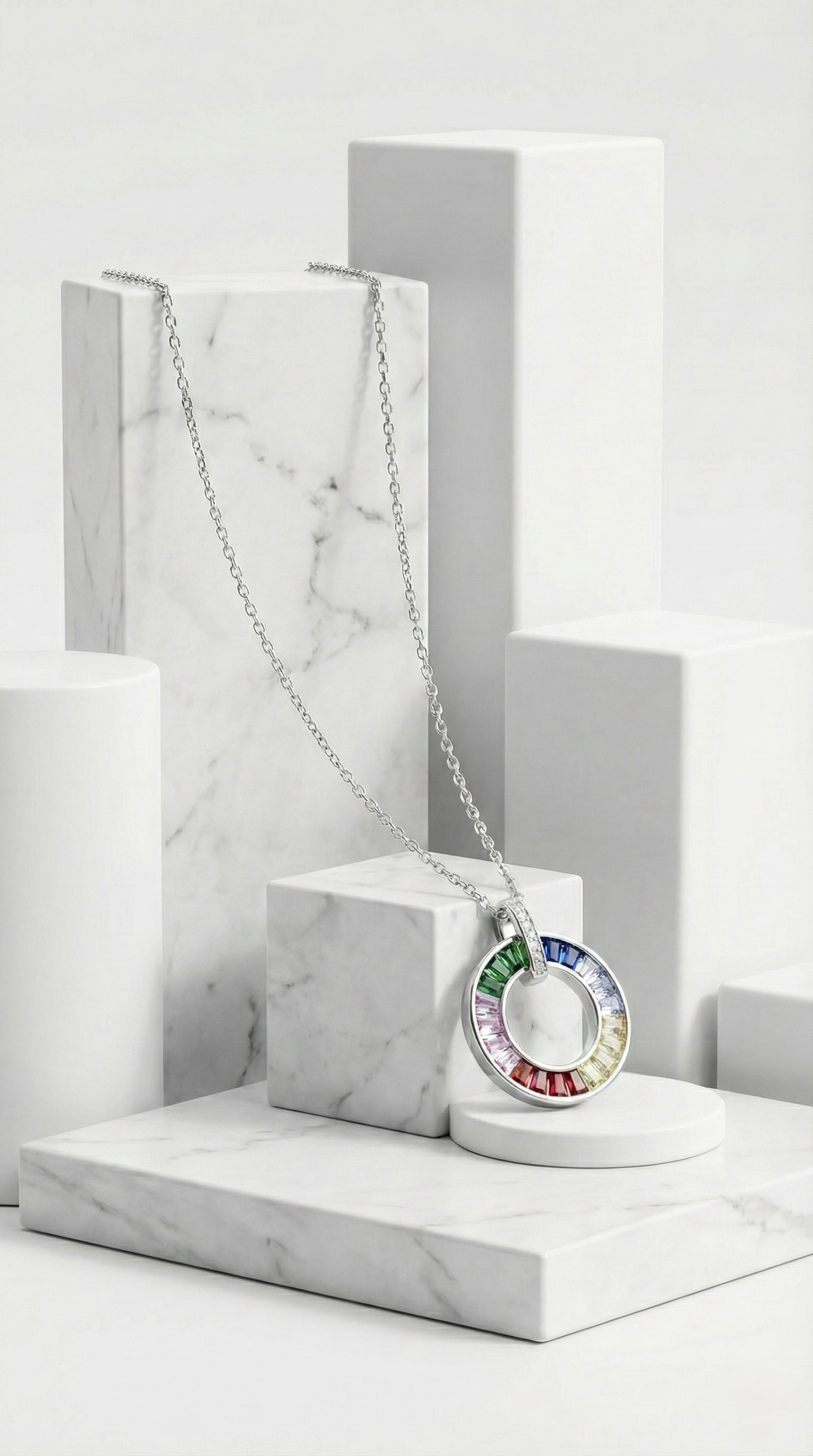 The Prism Halo Necklace | 925 Sterling Silver