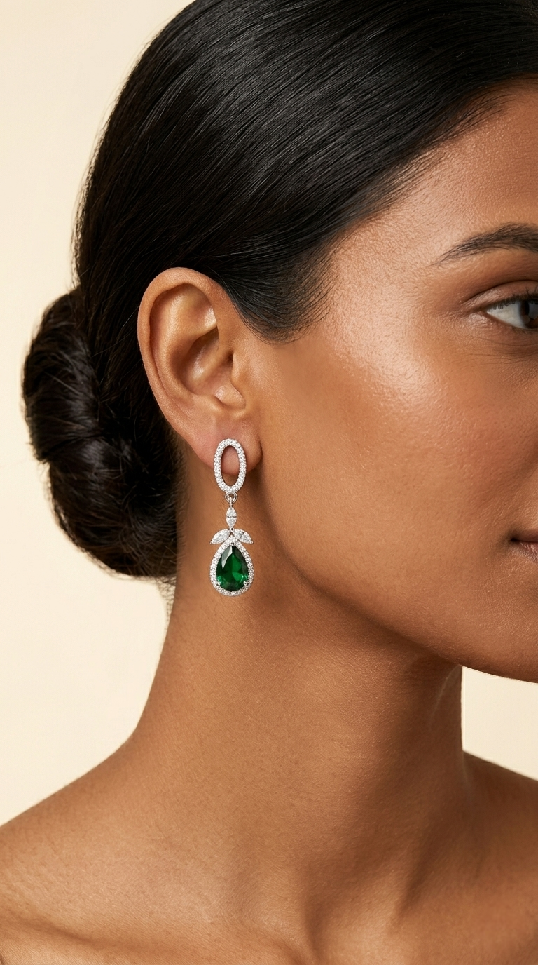 Elaria Emerald Drops | 925 Sterling Silver