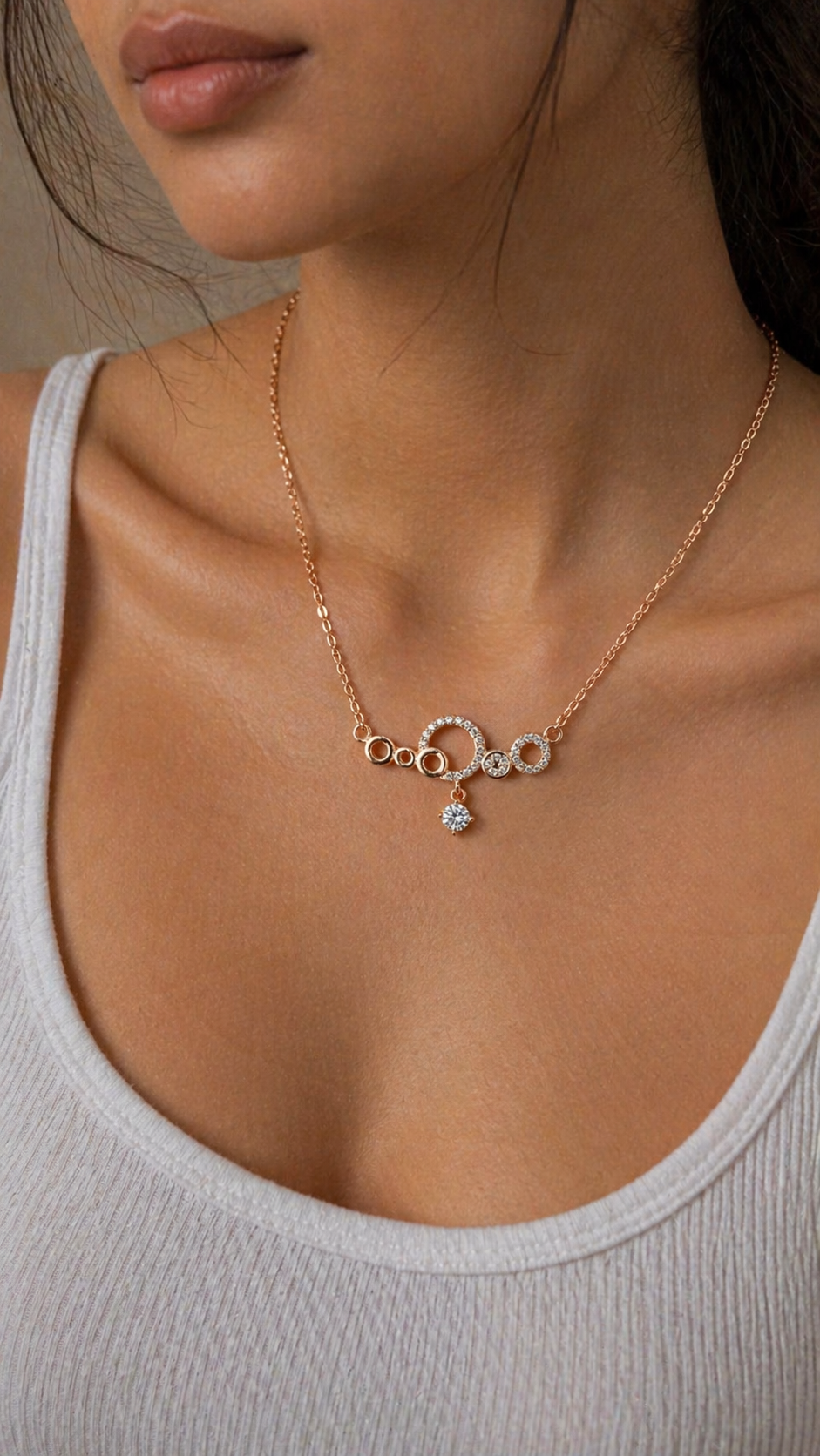 Aurelle Orbit Drop Necklace | 925 Sterling Silver