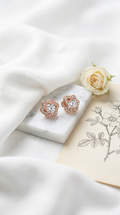 Rosé Bloom Solitaire Studs | 925 Sterling Silver
