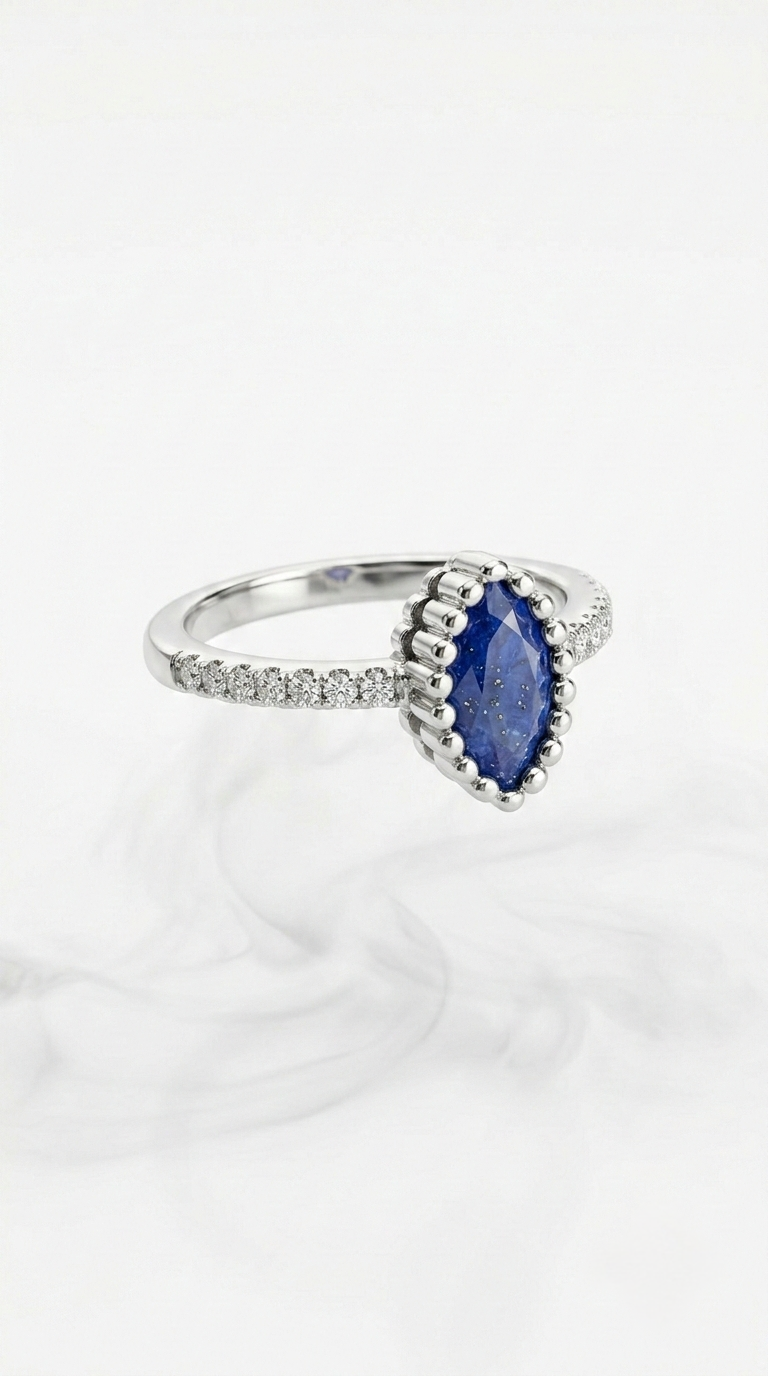 Caelis Azure Marquis Ring | 925 Sterling Silver