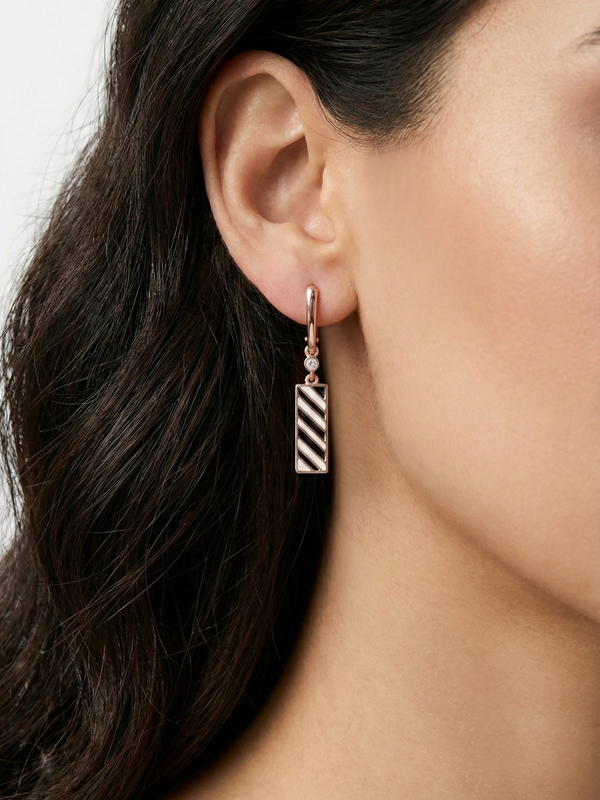 Noir Strata Drop Earrings | 925 Sterling Silver