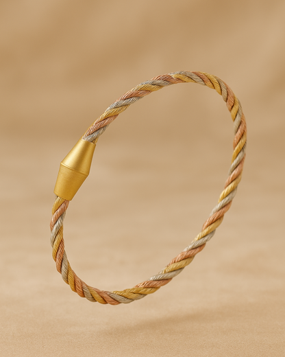 Horizon Twist Tri Toned Bracelet Sterling Silver
